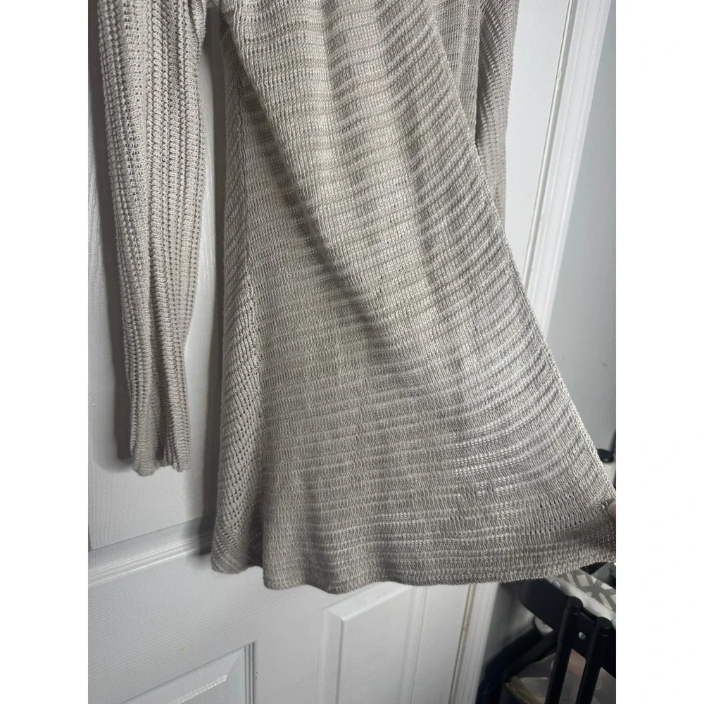 Eileen Fisher Open‎ Front 100% Linen Oatmeal Cardigan Size Small Lagenlook